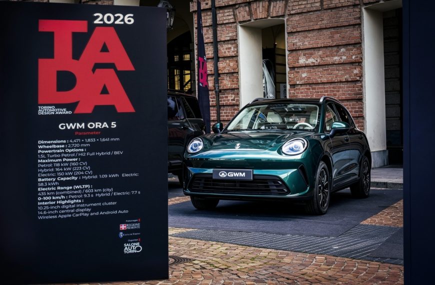 GWM ganó dos premios TADA 2026 por su innovación y diseño en el salón del automóvil de Turín
